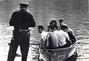 policeman, rowboat