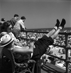 Coney Island, pants pushed up, socks