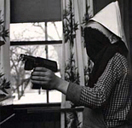 masked child with gun